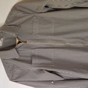Women's Calvin Klein Front Zip Up Striped Long Sleeved Shirt